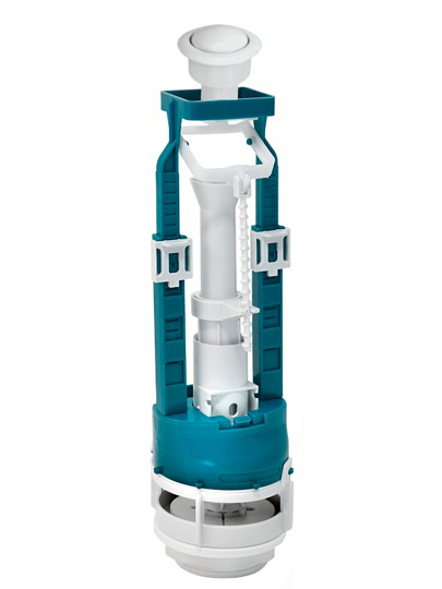 Арматура для бачка унитаза боковая, 1/2&quot;, однорежимная, кнопочная, белая, Инкоэр, СБ1-БпрН-Б-В Р