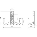Крючок-вешалка 2-рожковый, Стандарт, 011 B AC, 10 205, старая медь - фото 3