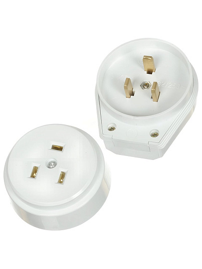 Разъем 32 А, 250 В, 2Р+РЕ, ОУ, для электроплит, белый, TDM Electric, SQ1812-0003