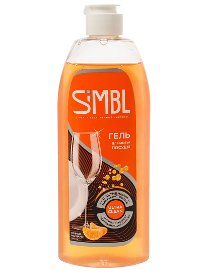 Средство для мытья посуды Simbl, 450 мл, с ароматом сочного мандарина