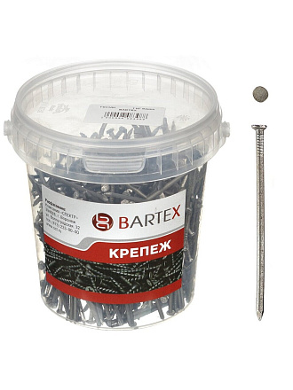 Гвоздь строительный, диаметр 3.5х90 мм, 1 кг, в банке, Bartex