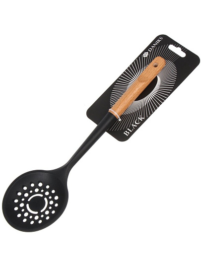 Шумовка бамбук, силикон, навеска, Daniks, Black, WFCFA-0038-7