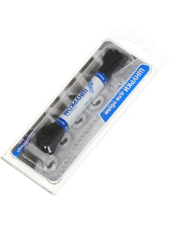 Шнурки для обуви полиэфир, круглые, 0.3х75 см, черные, В854_3/310