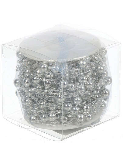 Бусы новогодние 1500 см, серебро, Капли росы, Y4-9348