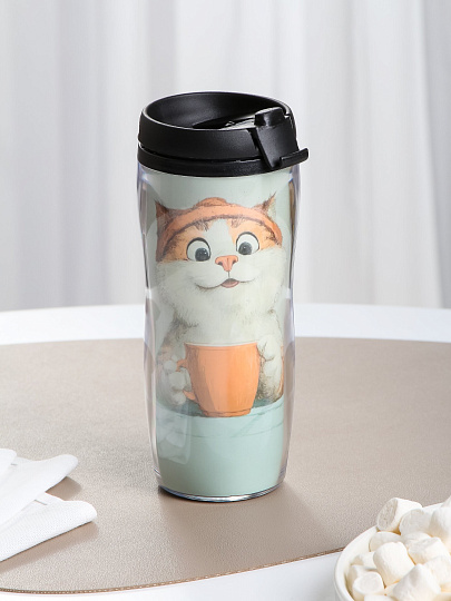 Термокружка пластик, 0.38 л, Daniks, колба пластик, YYCF001-ct