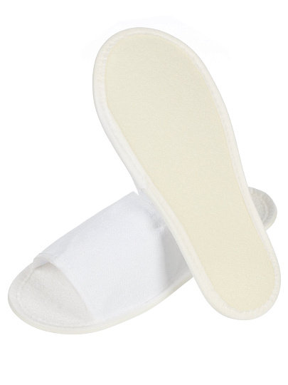 Тапки гостинные унисекс, белые, 38-42, закрытые, махровые, Оптима