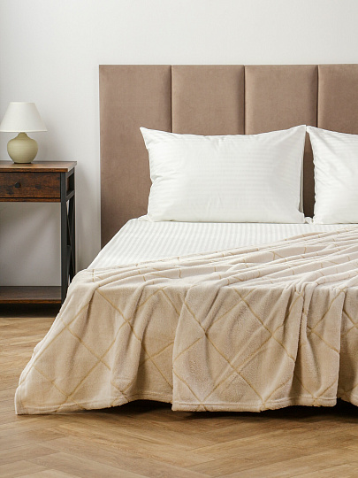 Плед 200х240 см, микрофибра, 100%пэ, 280г, Silvano, Валерия, бежевый