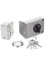 Замок накладной дверной, Аллюр, ЗН 1-3А, 1 577, коробка, цилиндр, 5 ключей, универсальный, серый