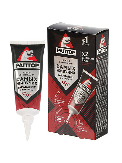 Инсектицид от тараканов, муравьев, гель, 75 мл, Раптор