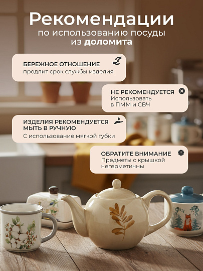 Кружка керамика, 350 мл, Прованс, Daniks, белая