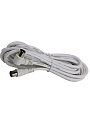 Кабель антенный, 3 м, разъемы M-M, угловой разъем, белый, Smartbuy, KTV113