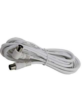 Кабель антенный, 3 м, разъемы M-M, угловой разъем, белый, Smartbuy, KTV113