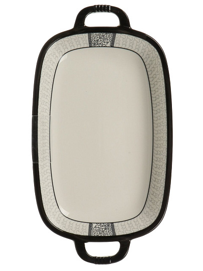 Блюдо керамика, прямоугольное, 18х33х4 см, с ручками, RasheL, R-33101