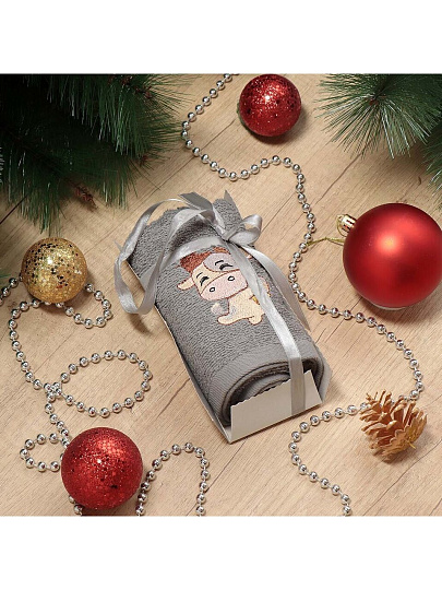 Полотенце кухонное махровое, 40х60 см, 400 г/м2, 100% хлопок, Silvano, Суфле, светло-серое, Турция, D48-5