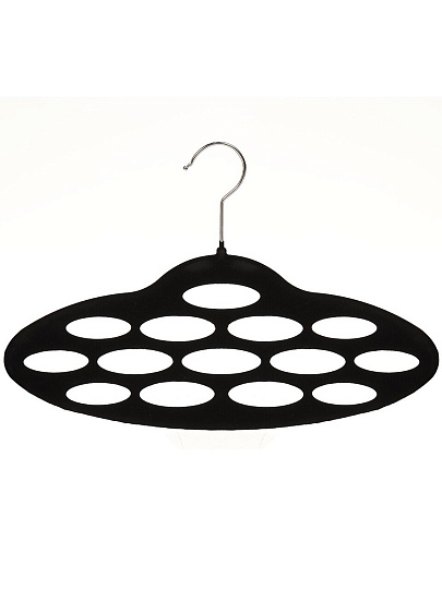 Вешалка-плечики для галстуков, флокированная, черная, Y8-2836