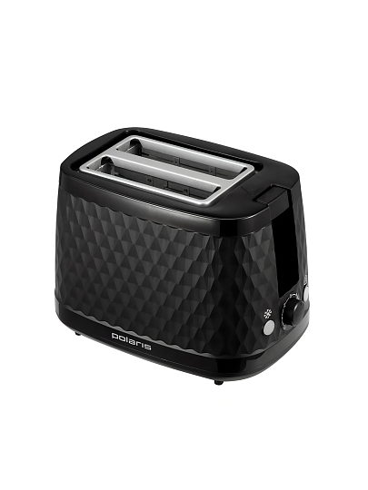 Тостер Polaris, PET 0734, пластик, 900 Вт, 2 тоста, механический, 6 степеней прожарки, черный