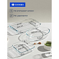 Набор посуды жаропрочное стекло, 3 шт, 2, 2.9, 3.7 л, прямоугольный, Daniks, HS0031 - фото 3