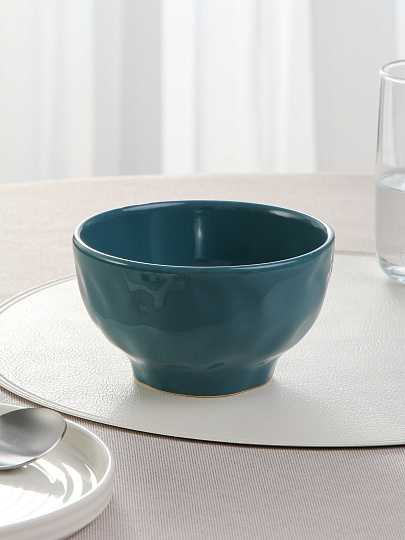 Салатник керамика, круглый, 15х8.3 см, Stone Turquoise, Domenik, DMD054, синий