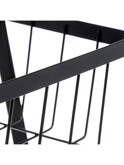 Ваза для фруктов, 2 яруса, металл, 30 см, 20см, 29 см, Бамбук, Y4-8381, черная