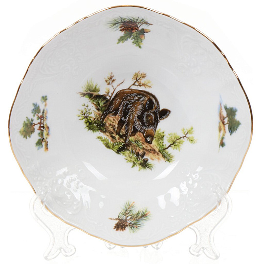 Салатник фарфор, круглый, 16 см, Охотничьи сюжеты Кабан, Bernadotte, P1750675JQZU001011
