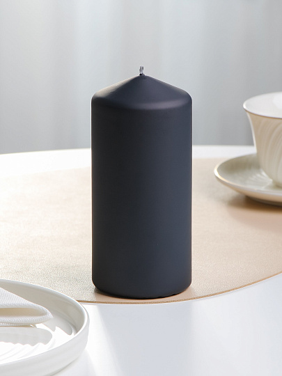 Свеча ароматизированная, 15х7 см, колонна, черная, Bartek Candles, Вельвет, классическая