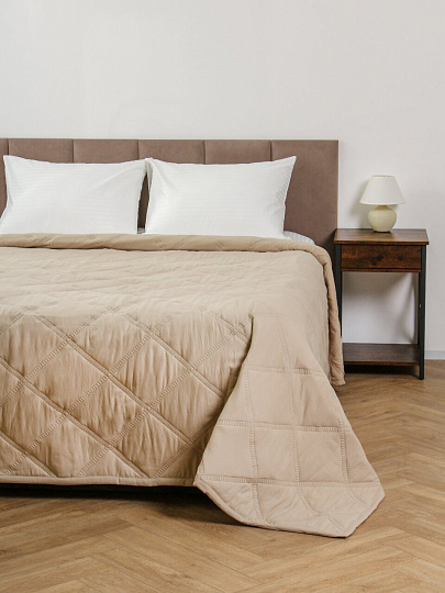 Покрывало евро, 240х260 см, 100% полиэстер, Silvano, Гранни, бежевое