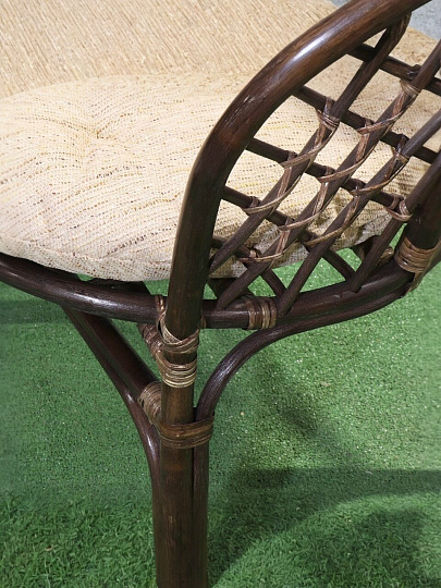 Мебель садовая Green Days, Мальдивы, кофейная, стол, 55х55х56 см, 2 кресла, 1 диван, подушка бежевая, 110 кг, 114х73х65 см, IND12