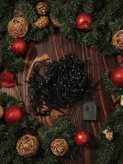 Гирлянда 160 ламп, 10 м, 8 режимов, свет мультиколор, зеленая, в помещении, сетевая, LED, SY16-145