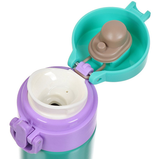 Термобутылка нержавеющая сталь, 350 мл, узкая горловина, Barouge, колба нержавеющая сталь, изумрудный, фиолетовая, ВТ-155