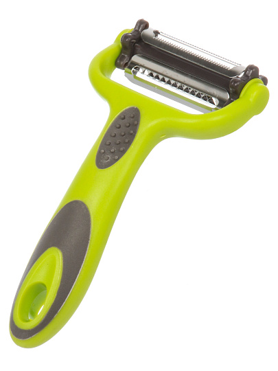 Овощечистка нержавеющая сталь, 15х7.5 см, рукоятка пластик, навеска, Daniks, SKT-004