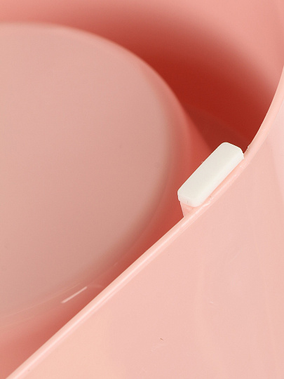 Миска для животных Y4-11417, металл, пластик, белый, розовый, двойная