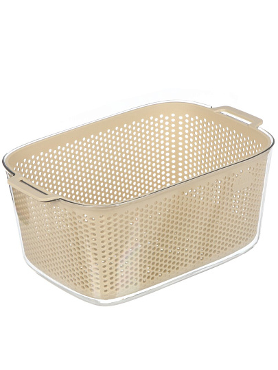 Корзина для хранения, 12 л, 34.5х23х15 см, прямоугольная, пластик, бежевая, Y4-11203