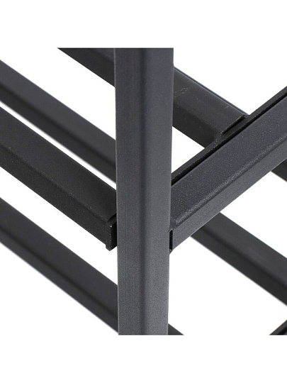 Полка для обуви металл, 3 секции, 69х29х56 см, таксония черная, Loft