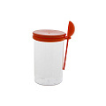 Банка для сыпучих продуктов, пластик, 0.7 л, с крышкой, с ложкой, Полимербыт, с306, в ассортименте
