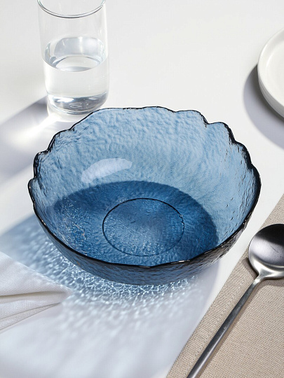 Салатник стекло, круглый, 21х7 см, 0.935 л, Ночное небо, Декостек, 5819/1-Н7