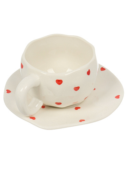 Чайная пара фарфор, 2 пр, 1 перс, 320 мл, Сердечки, В060819