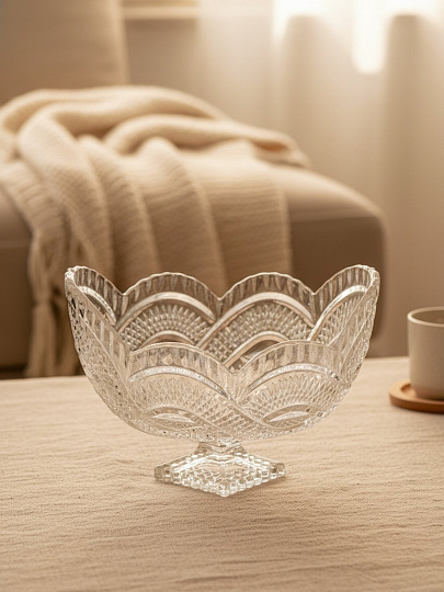 Ваза для фруктов, стекло, 14х14х23 см, B150084