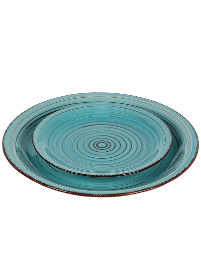 Сервиз столовый керамика, 19 предметов, на 6 персон, Domenik, Laguna, DMS100, голубой