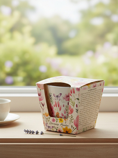 Свеча ароматизированная, 7.5х9 см, в стакане, Цветущий Луг, 115гр.