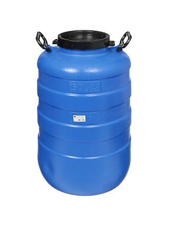 Бочка пластик, пищевая, 50 л, круглая, с ручками, повышенной прочности, в ассортименте, Радиан