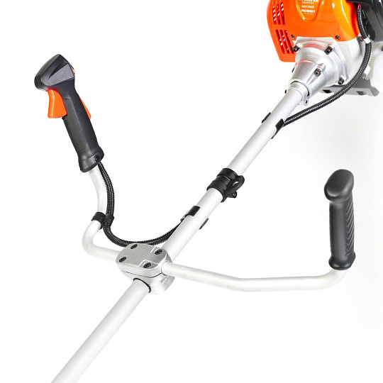 Триммер бензиновый, Patriot, PT 5555ES Country, 3 л.с., 52 куб.см, 2210 Вт, U-ручка, леска/нож, неразборный вал