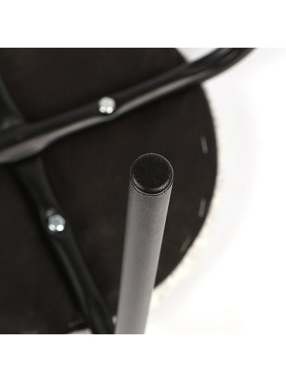 Табурет 310х310х425 мм, мраморный/черный матовый, сиденье круглое, на 4-х металлических опорах, Оптима