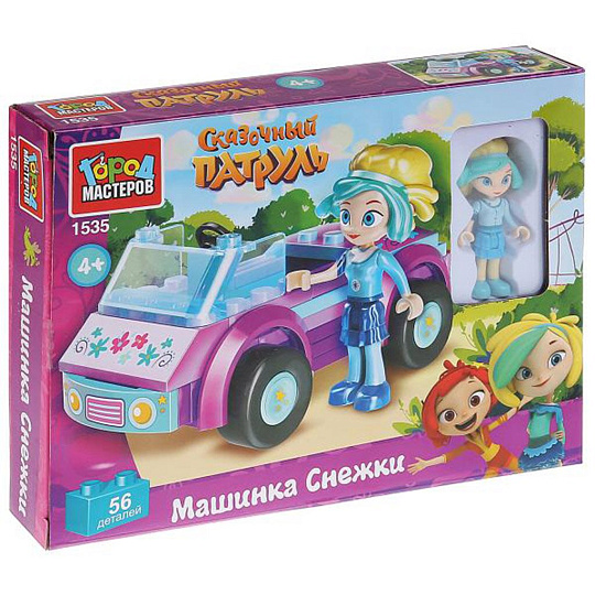 Конструктор Город Мастеров, Сказочный патруль: машинка Снежки, 3-5 лет, 56 деталей, с фигуркой, 1535-AA