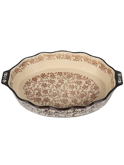 Форма для запекания керамика, 39.7х25.2х7.7 см, 3.2 л, фигурная, Ветви на шоколадном, Y6-10306