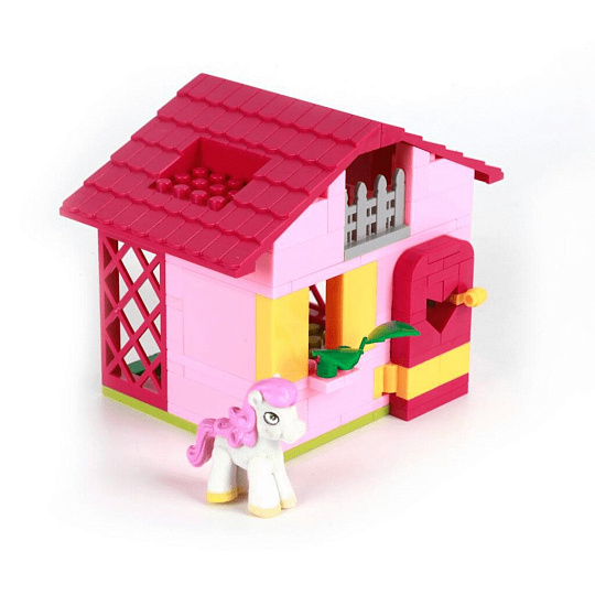 Конструктор Город Мастеров, Домик для пони, 5-7 лет, 110 деталей, с фигурками пони, BB-6752-R