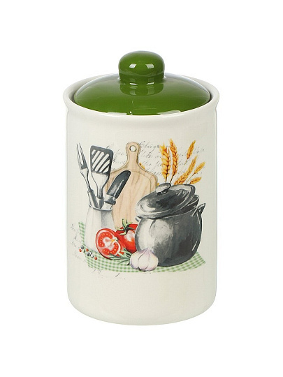 Банка для сыпучих продуктов, доломит, 0.7 л, с крышкой, Daniks, Миловидный