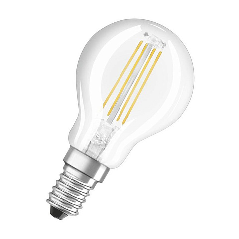 Лампа светодиодная филаментная LED STAR CLASSIC P 60 5W/840 5Вт шар 4000К нейтр. бел. E14 600лм 220-240В прозр. стекло OSRAM 4058075212480