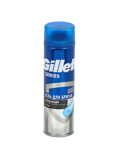 Гель для бритья, Gillette, TGS, для чувствительной кожи, очищающий с углем, 200 мл