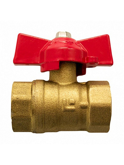 Кран для воды, 3/4", г-г, латунь, ручка-бабочка, DN 20, STI