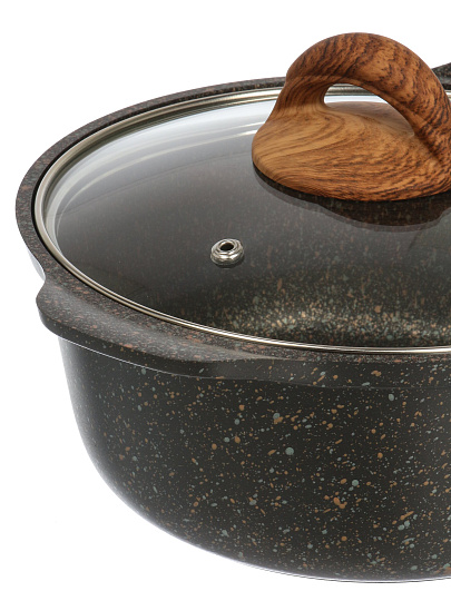 Кастрюля алюминий, антипригарное покрытие, 3 л, крышка стекло, Kukmara, Granit Ultra Induction original, кгои33а, индукция